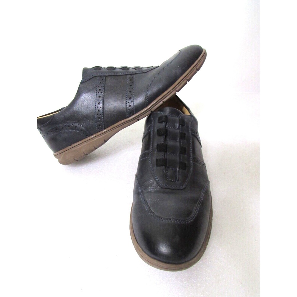 Sandro Moscoloni Men Size 10.5D Black Leather Slip On‎ Comfort Shoes Loafers